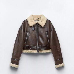 Zara Cream Shearling Jacket